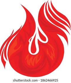 fire logo with batik motif on it