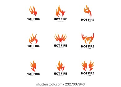 Fire Logo, Burning Hot Flame Vector, Simple Design Template Illustration