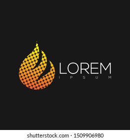 Fire Logo With Circle Texture For Your Company Eps10