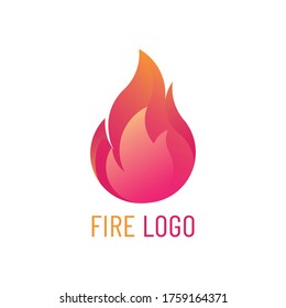 Fire Logo color gradient vector, frame icon.