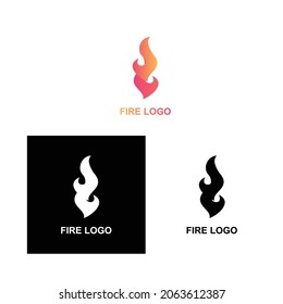 Feuerlogo mit orangefarbenem und rotem Hintergrund