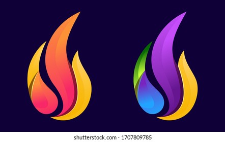 Fire logo colorful with modern concept