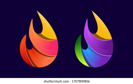 Fire logo colorful with modern concept