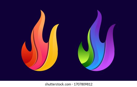 Fire logo colorful with modern concept