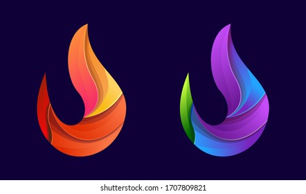 Fire logo colorful with modern concept