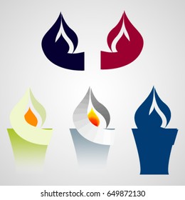 Fire logo, composition with the silhouette of fire