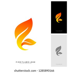 Fire Logo concept Vector. Fire leaf logo template vector