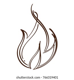 Fire logo contour illustration. Symbol of flame.