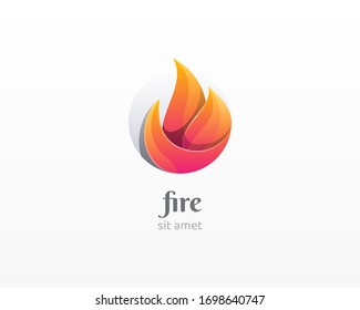 Fire logo. Creative circle with abstract fire logo