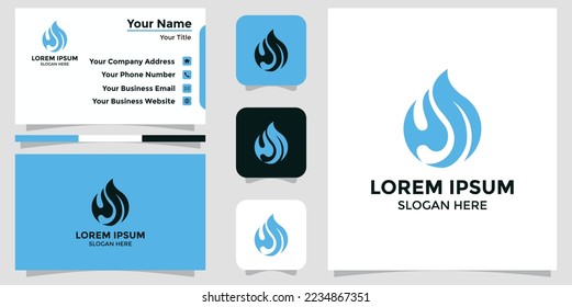 fire logo design and branding card