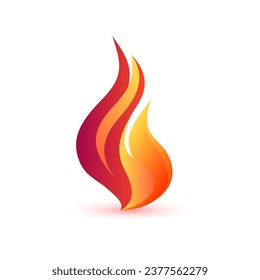 Fire logo design. Colorful flame icon. Bright burning flame or bonfire. Vector illustration