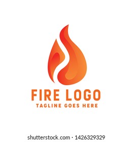Fire Logo Design With Colorfull Style. Flame Logotype. Flare And Hot Emblem For Company. Energy Icon For Business. Creative And Modern Graphic Idea.