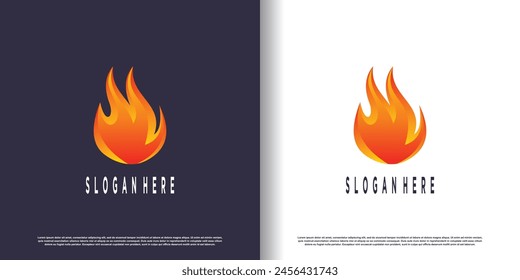 Fire logo design with creative abstract concept Premium Vector
