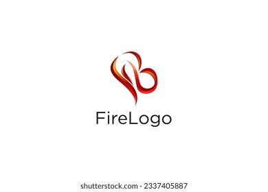 Fire logo design F B initial letter shape gas energy industry icon symbol