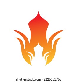 Fire logo design illustration and fire symbol icon vector