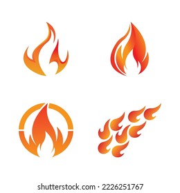 Fire logo design illustration and fire symbol icon vector