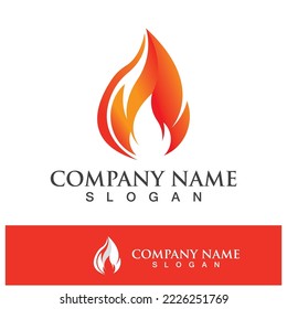 Fire logo design illustration and fire symbol icon vector