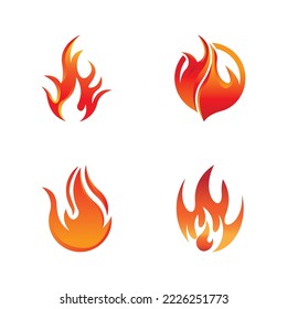 Fire logo design illustration and fire symbol icon vector