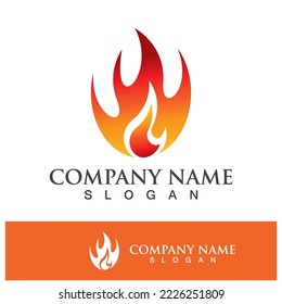 Fire logo design illustration and fire symbol icon vector
