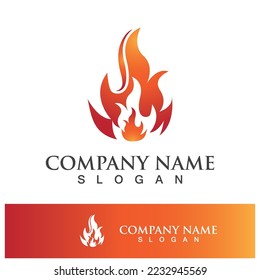 Fire logo design illustration and fire symbol icon vector