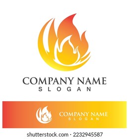 Fire logo design illustration and fire symbol icon vector