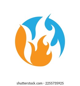 Fire logo design illustration and fire symbol icon vector