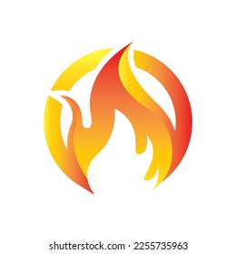 Fire logo design illustration and fire symbol icon vector