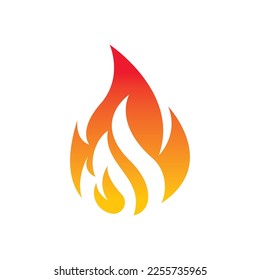 Fire logo design illustration and fire symbol icon vector