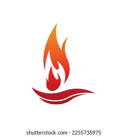 Fire logo design illustration and fire symbol icon vector