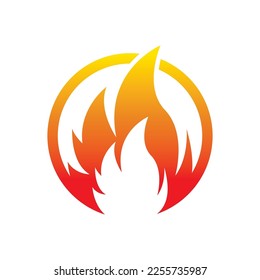 Fire logo design illustration and fire symbol icon vector
