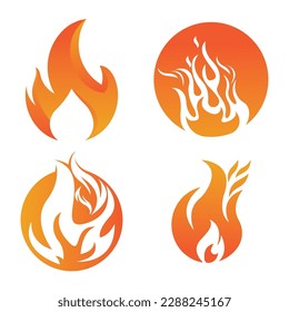 Fire logo design illustration and fire symbol icon vector