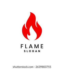 Fire logo design, Red flame symbol
