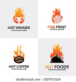 Fire Logo Design Set Template Collection
