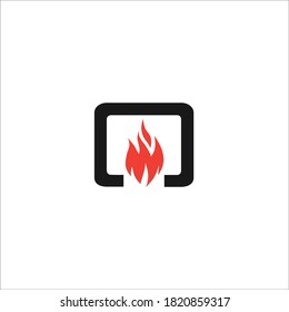 fire logo design silhouette icon vector