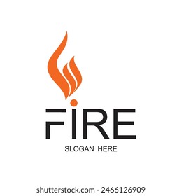 Fire logo design simple concept Premium Vector