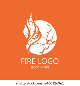 Fire logo design simple concept Premium Vector