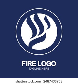 Fire logo design simple concept Premium Vector