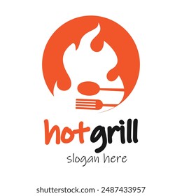 Fire logo design simple concept Premium Vector