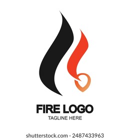 Fire logo design simple concept Premium Vector