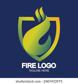 Fire logo design simple concept Premium Vector
