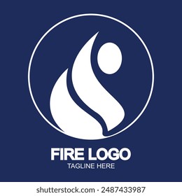 Fire logo design simple concept Premium Vector