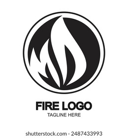 Fire logo design simple concept Premium Vector