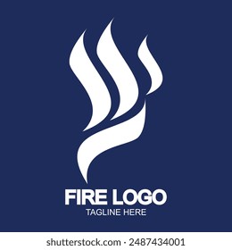 Fire logo design simple concept Premium Vector