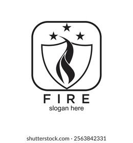 Fire logo design simple concept Premium Vector