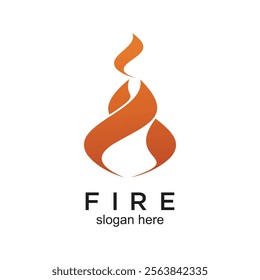 Fire logo design simple concept Premium Vector