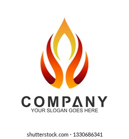 fire logo design template, abstract fire vector