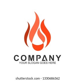 fire logo design template, abstract fire vector