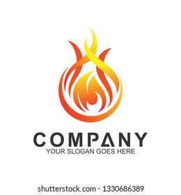 fire logo design template, abstract fire vector