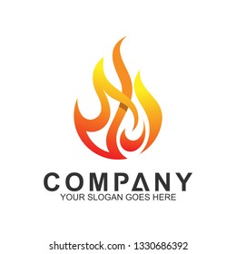 fire logo design template, abstract fire vector