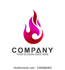 fire logo design template, abstract fire vector